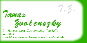 tamas zvolenszky business card